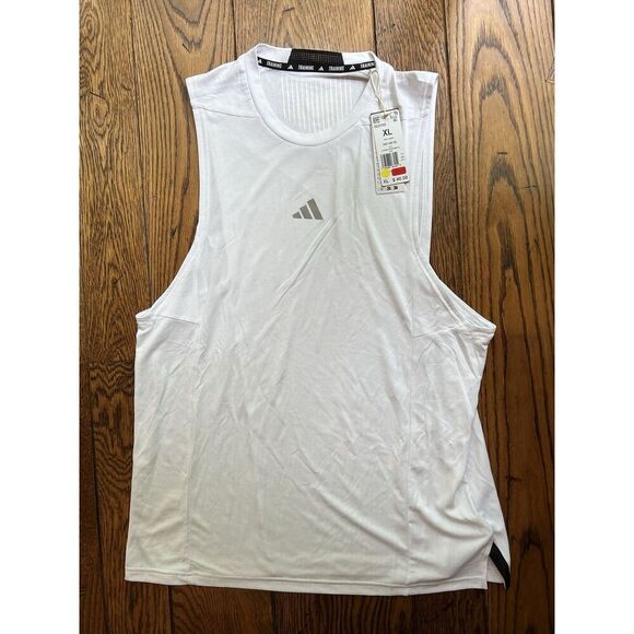 Adidas Men's White Heat.RDY Training Tank Top | Sleeveless Workout Shirt NWT XL - Picture 1 of 7